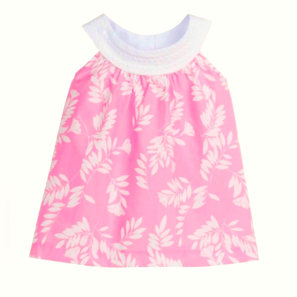 Little English - Sleeveless Robin Top in Pink & White Havana Floral, Girls 6
